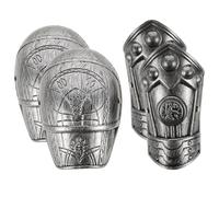 Ciieeo 1 Set Cosplay Costume Roman Armour Accessory, Plastic Arm Plate And Shoulder Guard, Silver, Kids Role Play Party