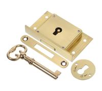 Ciieeo 1 Set Decorative Drawer Lock Retro Cabinet Lock Vintage Desk Drawer Safety Square Cabinet Door s s with Keys Cam Antique Decorate Brass