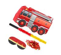 Ciieeo 1 Set Fire Truck with Blindfold Bat Confetti for Boys Birthday Parties Firefighter Theme Decorations Unique Group Fun Activity Lasting Memories