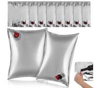 Ciieeo 10 Pack 5L Wine Dispenser Bags with Spout Butterfly Valve Refillable Beverage Storage Pouches Replacement Bladder for Boxed Cider Juice Cocktail Liquid Container for Camping Party