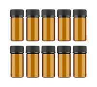 Ciieeo 10 Pcs 3Ml Mini Glass Vial Bottles Dark Brown Leak-Proof Portable Bottles with Grain Lid and Hole Plug for Essential Oils, Chemistry, Perfumes, for Traveling