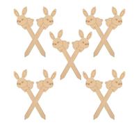 Ciieeo 10 Pcs Easter Wooden Rabbit Bookmarks, Unfinished Blank Wood Page Markers with Hanging Tags, DIY Craft Supplies for Students and Adults