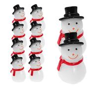 Ciieeo 10 Pcs Mini Resin Snowman Ornaments Glow the Dark Micro Landscape Decoration for Dollhouse Desktop Creative DIY Snowmen Figurines for Winter Scenes and Craft Projects