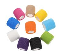 Ciieeo 10 Rolls Pet Self Adhesive Skin Tape Breathable Does Not Stick to Hair Lightweight Polyester Bandaging for Manual Operation Random Color