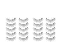 Ciieeo 10 X Pairs Eyelash with Diamonds Natural Fake Lash Black Artificial Fiber Easy to Use Professional Use Realistic Style for Stage Performance Women