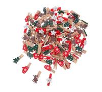 Ciieeo 100pcs Christmas Mini Wooden Clothespins with Snowflake Design Sturdy Photo Pegs for DIY Crafts Holiday Decor Gift Tags and Home Party Favors