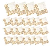 Ciieeo 100pcs Disposable Paper Napkins with Beautiful Golden Printing Pattern Design, Good Absorbent Ability, for Shower and Other Occasions, Chic White and Gold Napkins