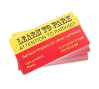 Ciieeo 100pcs Entertaining Bad Parking Cards Novelty Warning Signs Prank Parking Tickets Caution Stickers for Cars