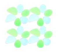 Ciieeo 100pcs Luminous Glow Pebbles Stones 20-30mm Blue Green Mix Aquarium Fish Tank Decoration Garden Path Patio Lawn Outdoor Glow in Dark Decorative Gravel