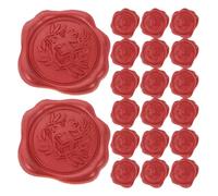 Ciieeo 100pcs Red Adhesive Wax Seal Stickers for Envelopes, Small Lacquer Wax Labels Box Design, Envelope Sealing Decals for Invitations and Letters