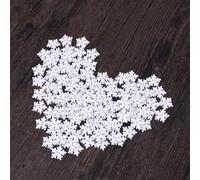 Ciieeo 100pcs Wooden Snowflake Embellishments - White Snowflake Buttons for Christmas Clothes and Tree Decor