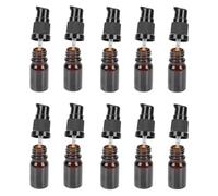 Ciieeo 10pcs 5ml Brown Glass Essential Oil Sub Bottles Pressing Liquid Lotion Containers Refillable Cosmetic Dispensing Bottles for Travel and Personal Care