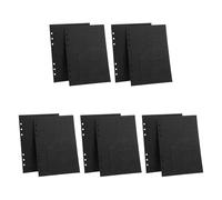 Ciieeo 10pcs Binder Pocket Inserts Ring Planners Transparent Thickened Pp Organizer Dividers Open Front Envelope Page Refills for Office and Home Sorting Black Textured Design