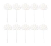 Ciieeo 10pcs Birthday Cupcake Toppers Cute Cloud Cake Decorations for Party Dessert Bakery Insert Picks White Mini Birthday Cake Decoration Set