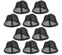 Ciieeo 10pcs Black Stretchable Hair Net Caps for Weaving Wigs Large Mesh Dome Caps for Sew-in Hair Extensions Reusable Non-slip Wig Suitable for Men and Women