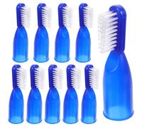 Ciieeo 10Pcs Blue Finger Toothbrushes for Prisons with Soft Plastic Bristles, Lightweight and Portable, Effective Tooth Cleaning for Inmates in Correctional Facilities
