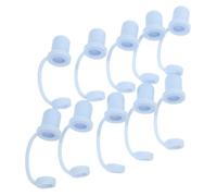 Ciieeo 10pcs Blue Silicone Straw Caps Thick Reusable Straw Tips Protectors Dustproof Covers for Coffee Cups Sealers for Tumbler and Drinking