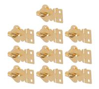 Ciieeo 10pcs Brass Solid Padlock Hasp, Mini Decorative Hasps Buckles with Screws for Wooden Box Jewelry Box Case Chest Suitcase, 1.49"X0.59"