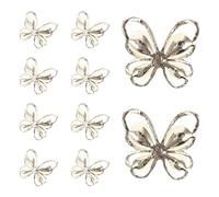 Ciieeo 10pcs Cat Eye Stone Butterfly Manicure Patch with Alloy Rhinestones Nail Art Stickers DIY 3D Nail Decorations for Women