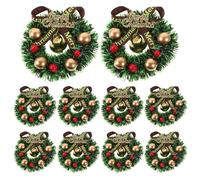 Ciieeo 10pcs Christmas Mini Wreath Christmas Village Artificial Miniature s Wreath Dollhouse Miniature s Tree s Mini s for Crafts Decor Plastic