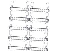 Ciieeo 10pcs Clothes Storage Hanger 9 Hole Multi-port Pp Hanger Rack Simple Shape for Clothes Classification in Home Closet