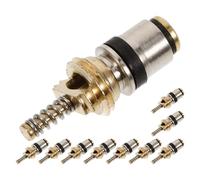 Ciieeo 10pcs Copper Air Conditioning Valve Cores for Car Automotive Air Conditioning System Replacement, Precise Charging and Reliable Performance for Replacing and Repairing R134a3 Model