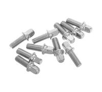 Ciieeo 10pcs Drum Key Bolts Drum Screws Iron Silver Plated M6x15mm Enhanced Sound Easy Removal