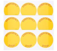 Ciieeo 10pcs Emergency Stop Sign Stickers Pvc Material Orange Color Strong Adhesion Eye-catching Words for Swimming Pools and Docks Industrial Safety