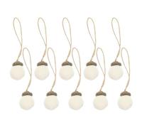 Ciieeo 10pcs Felt Pine Cone Christmas Ornaments, White Hanging Pendants for Diy Crafts, Xmas Tree Decorations, 0. 78 X 0. 59 Inch