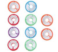 Ciieeo 10pcs Fishing Line Coil Bobbin Set with Silicone Material Multi-color Fishing String Winder for Sea and Freshwater Accessories Random Color