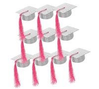 Ciieeo 10pcs Graduation Cap Charms Hat Goblet Cover Graduation Hat Decor Blue Decoration 2023 and Silver