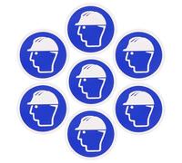 Ciieeo 10pcs Hard Hat Required Safety Symbol Sticker Pvc Self Adhesive Label Blue Workplace Safety Warning Sign Prevents Potential Accidents for Industrial Use
