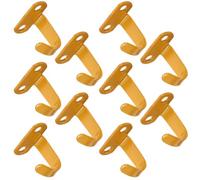 Ciieeo 10pcs Heavy Duty Iron Under-Shelf Coat Hooks Screw Mount, Golden Dowel Shape Hooks for Kitchen and Garage, Space Saving Hidden Storage Organizer