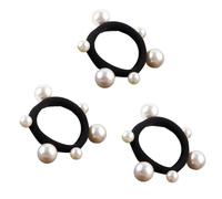 Ciieeo 10pcs Korean Style Pearl Elastic Hair Ties Set Medium Size Hair Bands Ponytail Holders White Faux Pearl for Women Everyday Use