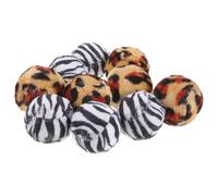 Ciieeo 10pcs Leopard Print Plush Cat Balls Indoor Kitten Play Activity Chase Training Soft Interactive Pet Supply Random Color