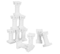 Ciieeo 10pcs Mini White Roman Pillar Candle Holders Nordic Elegant Resin Greek Columns for Wedding Table Centerpieces Home Garden Decorations with Artistic Classical Design