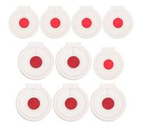 Ciieeo 10pcs Multi-purpose Small Hanging Shooting Targets Set, White Red Center Microfiber Precision Game Targets for Indoor and Outdoor Exercise Training