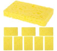 Ciieeo 10pcs Natural Wood Pulp Kitchen Dish Sponges, Oil-Resistant Small Reusable Scrub Sponge Set, Highly Absorbent Multi-Functional Cleaning Pads for Household and Wok Use
