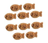 Ciieeo 10pcs Plush Snapper Brooch Small Fish Badge for Coat Sweater Clothes Decor