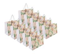 Ciieeo 10Pcs Rose Flower present Bags with Bow Ribbon Stylish Candy Party Favor Pouches Elegant Color for Presenting