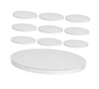 Ciieeo 10Pcs Round Corrugated Cardboard Cake Bases Sturdy Dessert Boards for Wedding Birthday Holiday Cake Display Reliable Stability Tray for Festive Events and Daily