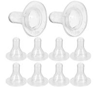 Ciieeo 10pcs Silicone Nursing Bottle Nipples for Small Animals Lamb Goat Sheep Milk Feeder Teats, Thickened Soft Silicone Pacifiers for Livestock Feeding and Poultry Nursing