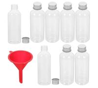 Ciieeo 10pcs Small Plastic Bottles Refillable Leak Proof Travel Containers with Aluminium Caps 150 Ml Elongated Bottles for On-The-go Toiletries