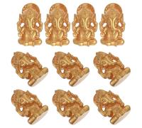 Ciieeo 10pcs Small Resin Elephant God Sculptures with Hand Carved Detailing, Multi-purpose Mini Statues for Car Dashboard and Offices, Creative Realistic Ganapati Decorations for Diwali