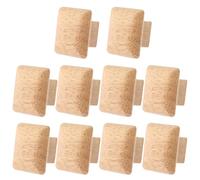 Ciieeo 10pcs Solid Wood Knobs Door Pull Handles Square Wooden Drawer Handles Simple Natural Style Protect Furniture Not Easy to Corrode for Home