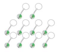 Ciieeo 10pcs St Patrick’s Day Four Leaf Clover Keychains Set - Green Shamrock Lucky Key Rings for Party Favors, Bag Charms, and Irish Holiday Accessories
