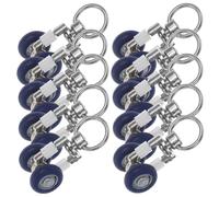 Ciieeo 10pcs Stainless Steel Curtain Track Pulleys 15# Universal Ball Bearing Rollers, Ceiling Mounted Window Sliding Rail Accessories for Blackout Curtains and Room Dividers