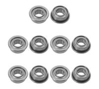 Ciieeo 10pcs Stainless Steel Flanged Sleeve Bearings with Cup Type Structure, Small Sealed Design, Reliable under Heavy Loads for Roller Skate Wheels and Printer Machines in Industrial