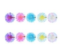 Ciieeo 10pcs Tinsel Pom Pom Hair Clips, Plastic and Polyester Material, Comfortable All-day Wear with Vibrant Stage Presence, for Birthday and Group Gatherings