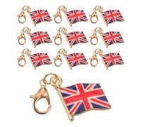 Ciieeo 10pcs Union Jack Key Ring British Souvenir Keychain Made of Sturdy Alloy Flat Shape Accurate Stamped Outlines for Keys for Desks or Backpack Use British Themed Party Favors